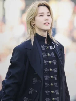 Jimin Dior Paris Tour Arirang Black Wool Coat Front