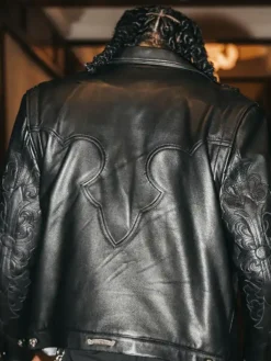Jordan Clarkson The Espys 2026 Black Leather Jacket Back View