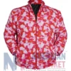 Juice Wrld Pink Camo Puffer Jacket for men and women front view with stand-up collar
