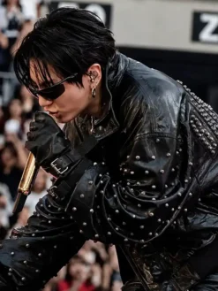 Jungkook Custom Balenciaga Arirang Paris Tour Studded Jacket Back View
