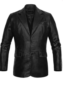 Jurassic World Dominion Jeff Goldblum Black Leather Blazer