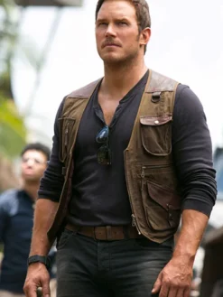 Jurassic World Fallen Kingdom Chris Pratt Leather Vest