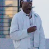 Justin Jefferson 2026 White Party White Leather Jacket