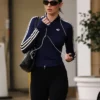 Kendall Jenner Adidas Blue Track Jacket front view with sporty casual design