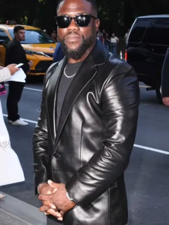 Kevin Hart 72 Hours Premiere Black Leather Blazer Side View