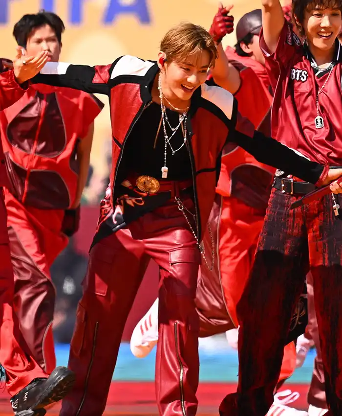 Kim Taehyung FIFA World Cup Final Halftime Show Jacket Side View