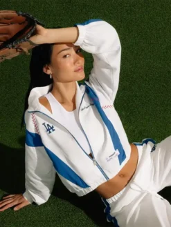 LA Dodgers Off Season x MLB Full-Zip White Track Jacket Side View