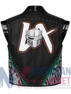LA Knight WrestleMania 42 Black Leather Vest Back View