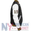 Lady Gaga Monster Varsity Jacket with wool body and PU leather sleeves