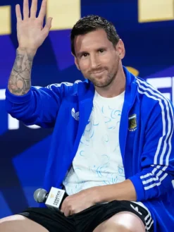 Leo Messi Fanatics Fest NYC 2026 Blue Jacket Front View