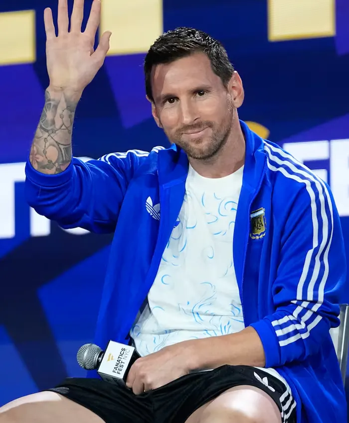 Leo Messi Fanatics Fest NYC 2026 Blue Jacket Front View