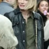 Lindsay Hubbard In the City Black Trucker Jacket with button zip closure detail