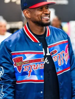 MLB All-Star Atlanta Braves Usher Blue Varsity Jacket