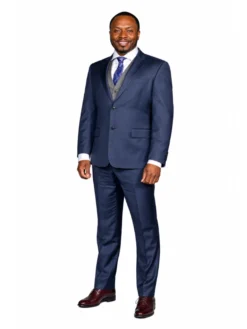 Reacher 2022 Malcolm Goodwin tailored blue suit for business meetings and formal occasions