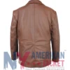 Marshals S01 Mo Brown Leather Blazer Back View