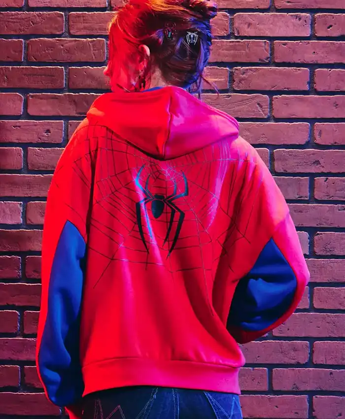 Marvel Spider-Man Girls Red Oversized Hoodie