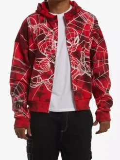 Marvel Spider-Man Tie-Dye Red Hoodie