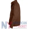 Matus Lajcak Brown Cotton Jacket featuring stand-up collar and YKK zipper closure