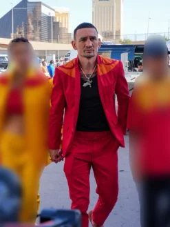 Max Holloway UFC 329 Red Suit
