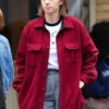 Maya Hawke TV-Series Stranger Things Robin Buckley Red Wool Jacket front view