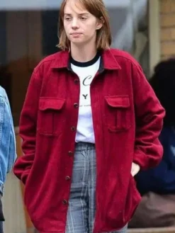 Maya Hawke TV-Series Stranger Things Robin Buckley Red Wool Jacket front view