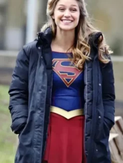 Melissa Benoist Blue Supergirl Coat