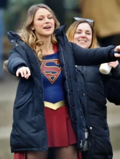 Melissa Benoist Supergirl Blue Coat