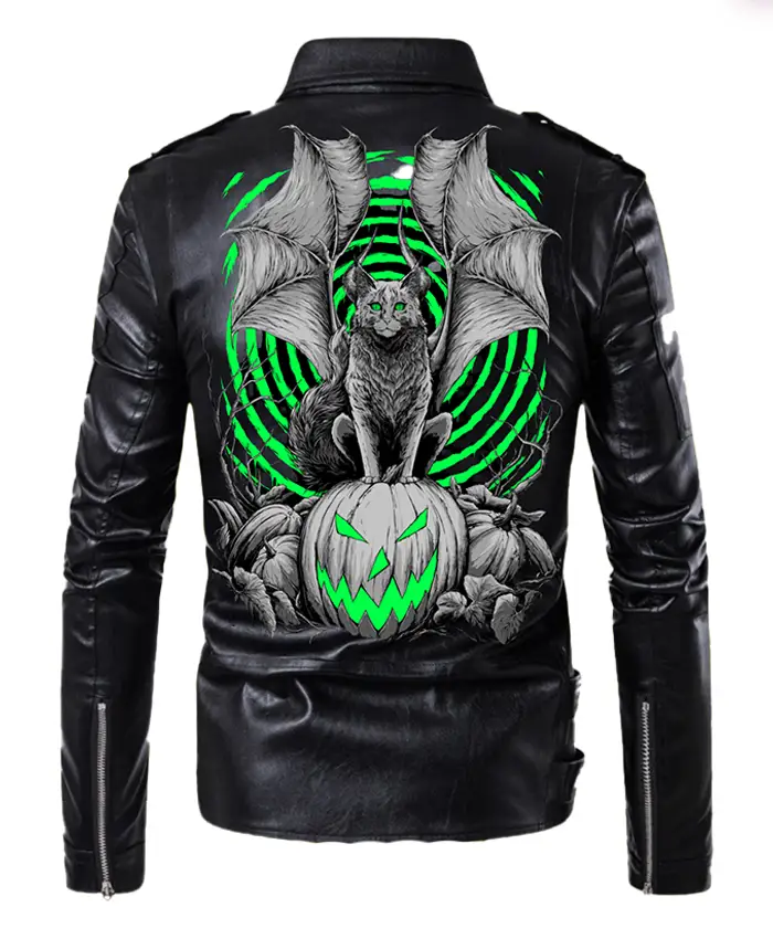 Members Only Spiked Halloween Leather Jacket