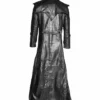Men Genuine Leather Long Goth Halloween Coat
