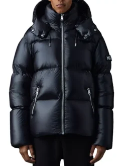 Mens-Mackage-Hooded-Black-Puffer-Jacket