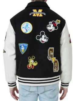 Mens-Mickey-Mouse-Black-Varsity-Jacket-Back