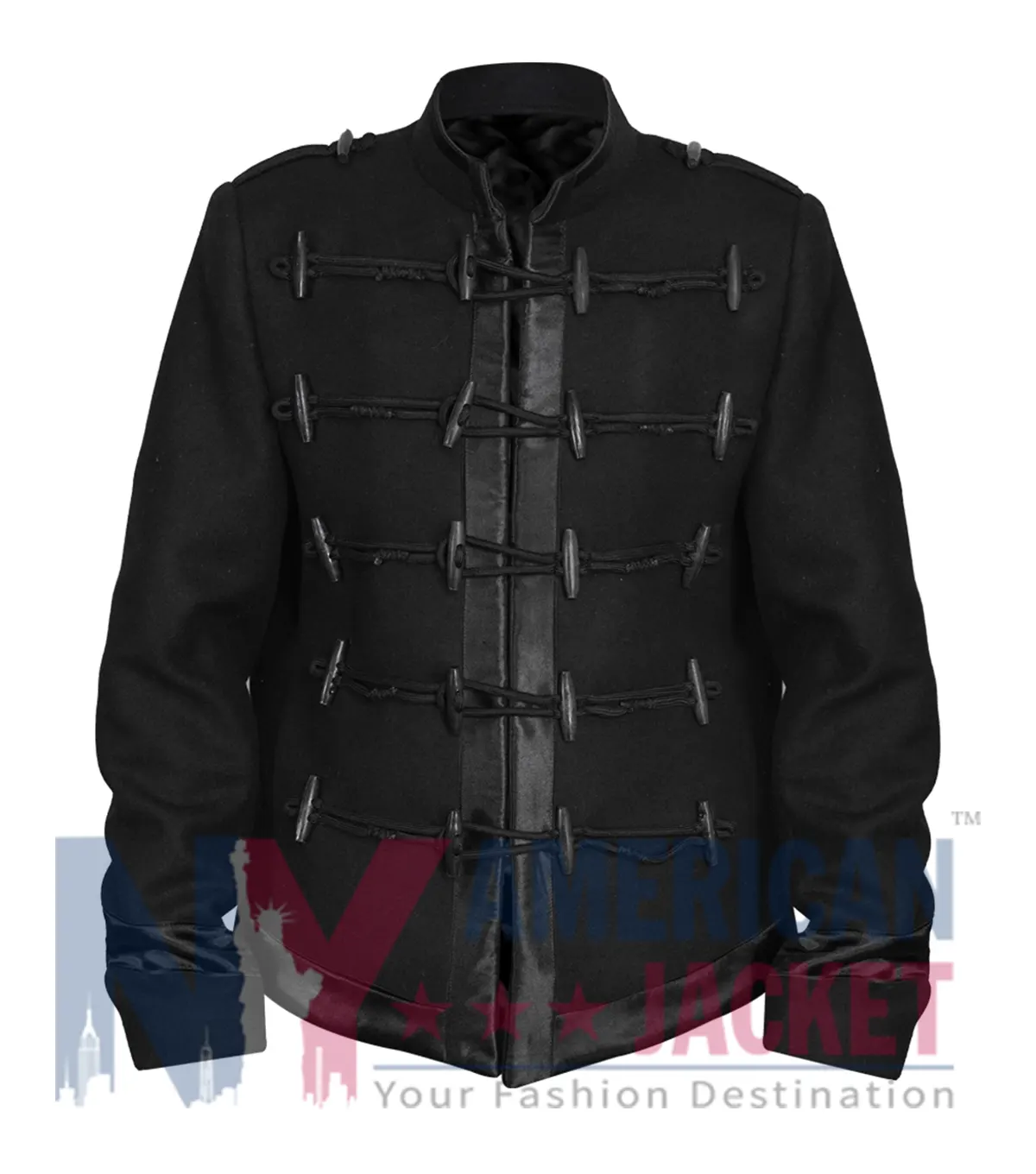 Michael Japan Premiere 2026 Jaafar Jackson Black Military Jacket front View