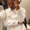 Michael Rubin White Party 2026 Lil Baby White Denim Jacket