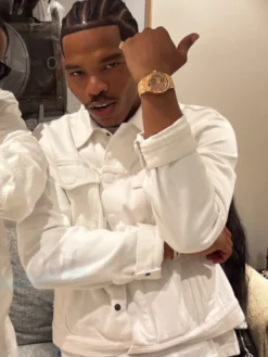 Michael Rubin White Party 2026 Lil Baby White Denim Jacket