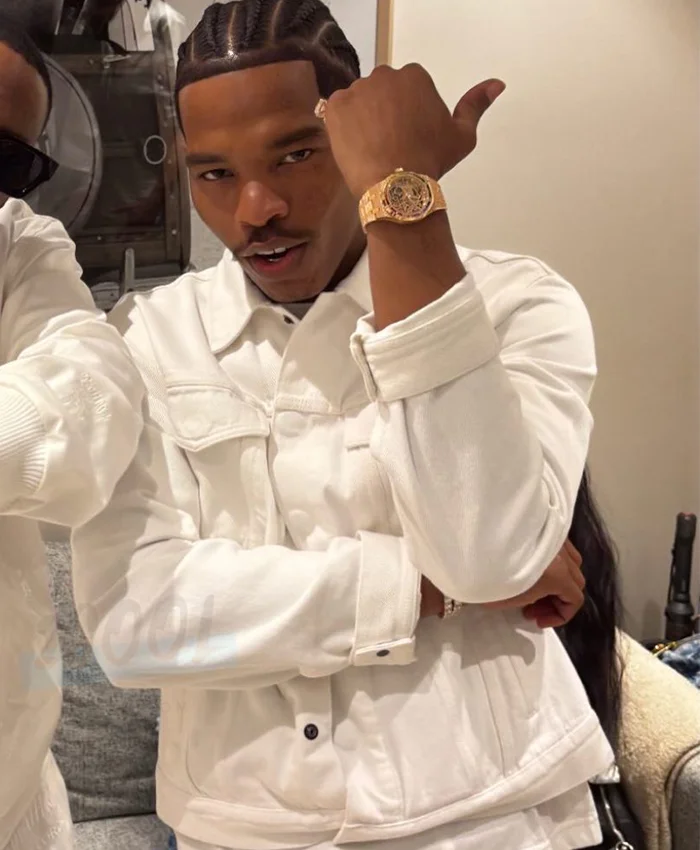 Michael Rubin White Party 2026 Lil Baby White Denim Jacket