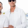 Michael Rubin White Party 2026 Tom Brady White Leather Jacket
