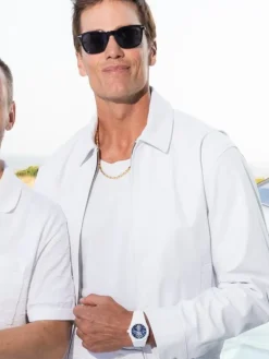 Michael Rubin White Party 2026 Tom Brady White Leather Jacket