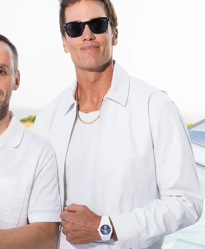 Michael Rubin White Party 2026 Tom Brady White Leather Jacket
