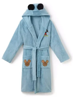 Mickey Mouse Blue Breakfast Hooded Bathrobe