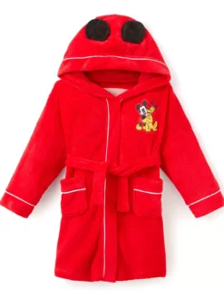 Mickey Mouse Pluto Red Hooded Bathrobe