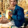 Millie Bobby Brown Series Stranger Things S01 Eleven Blue Cotton Jacket Side View