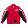 Mitchell & Ness x Air Jordan 1988 Dunk Champ Red Satin Bomber Jacket front view