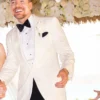 MrBeast White Blazer Wedding Side View