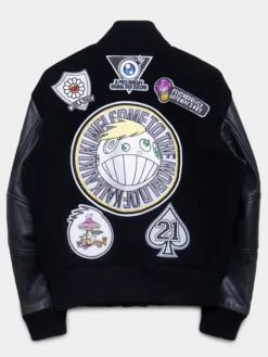 Murakami Takashi x Issey Miyake Black Varsity Jacket
