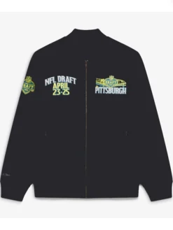 NFL Draft 2026 Black Satin Full-Zip Bomber Jacket