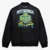 NFL Draft 2026 Black Satin Full-Zip Bomber Jacket Back View