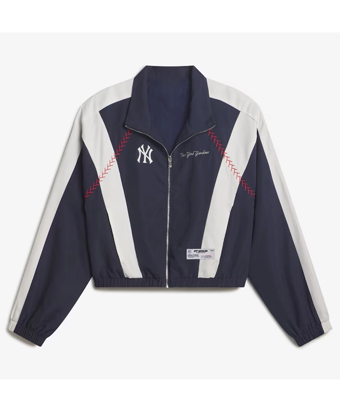 NY Yankees Off Season x MLB Navy Full-Zip Track Jacket Front View