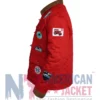 NYC 2026 Brandi Carlile Red Jacket with cotton fabric, full sleeves, and three pocket design