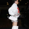 NYC Rihanna White Bomber Jacket