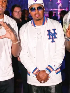 Nas Yankee Stadium JAŸ-Z 30 New York White Varsity Jacket